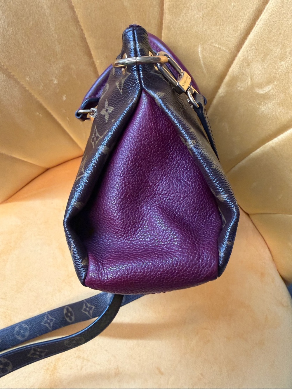 Louis Vuitton Monogram Canvas Plum Trim Top-Handle Satchel - Picture 5 of 13